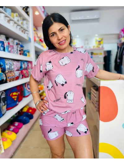 PIJAMA CATS SUBLI ADULTO VER